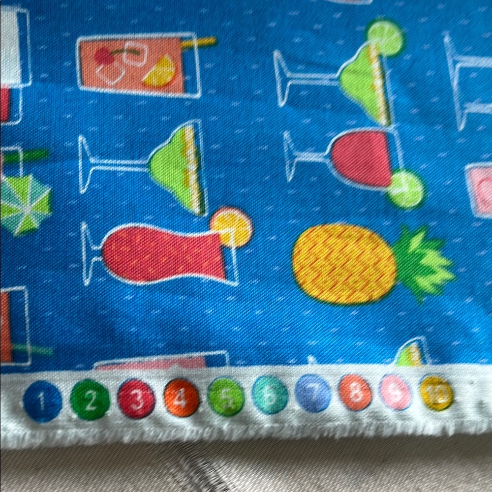 Tropical Cocktail Print Cotton Fabric 2 yards - Picture 3 of 4